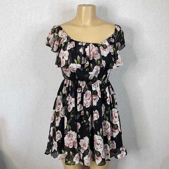 Lucy Paris Floral Off Shoulder Mini Dress New! Med - Picture 2 of 11